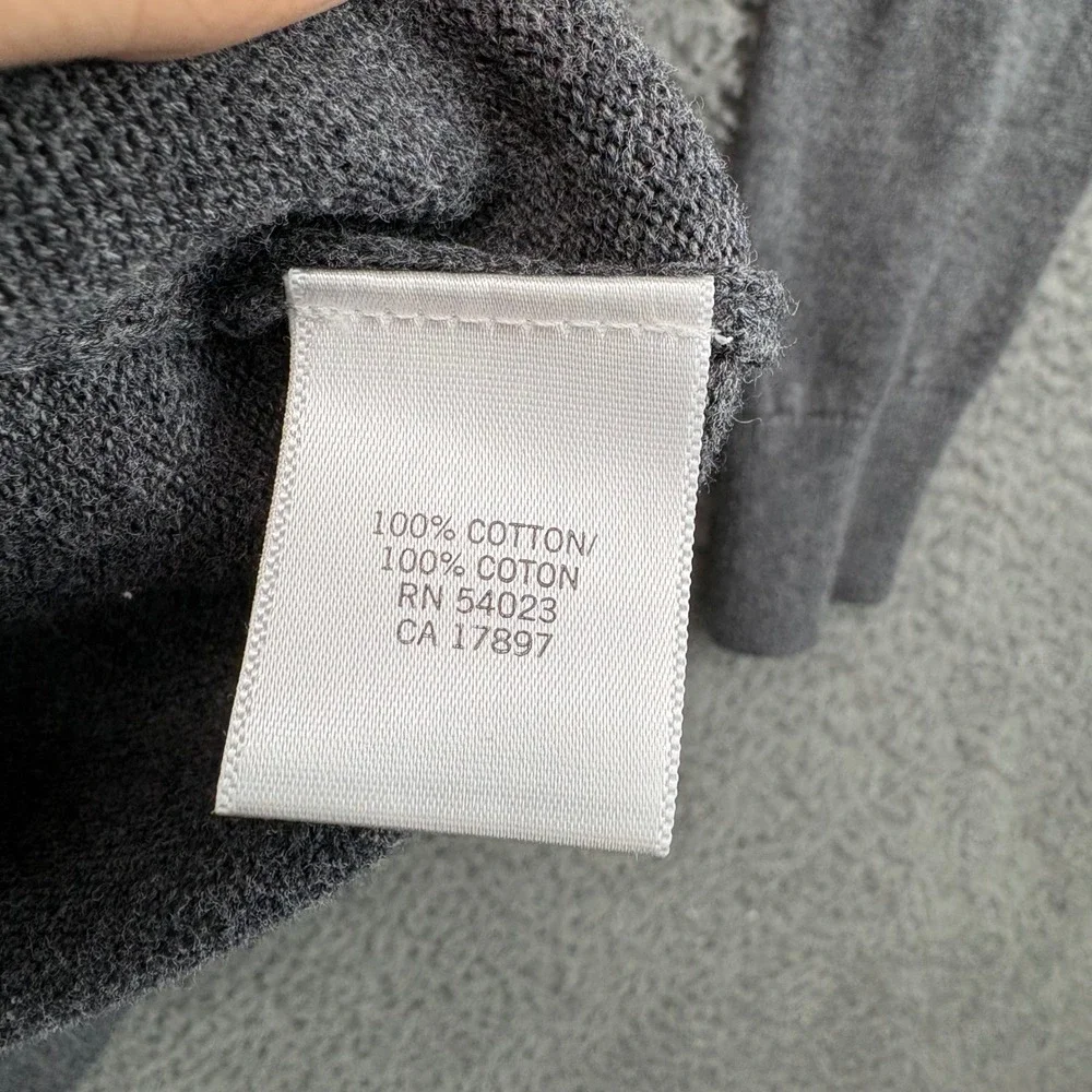 Banana Republic Mens Small Gray Cotton Henley Shawl Collar Pullover Sweater 8897